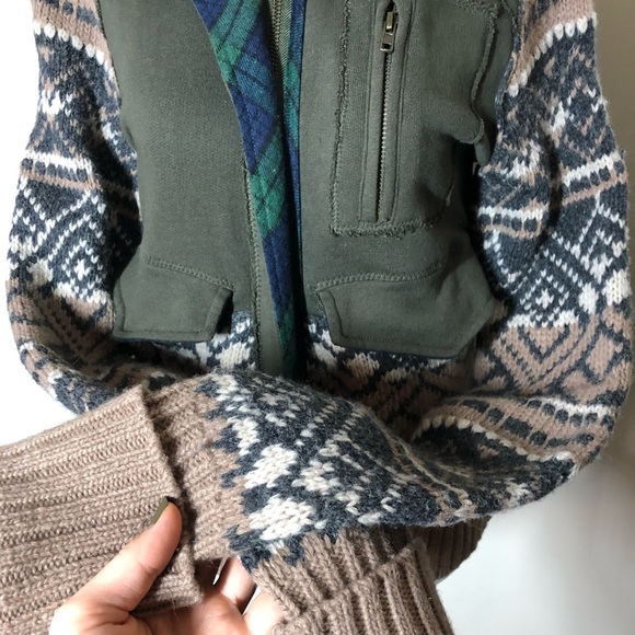 Free People Sweater Jacket Wool Cotton - Picture 5 of 10